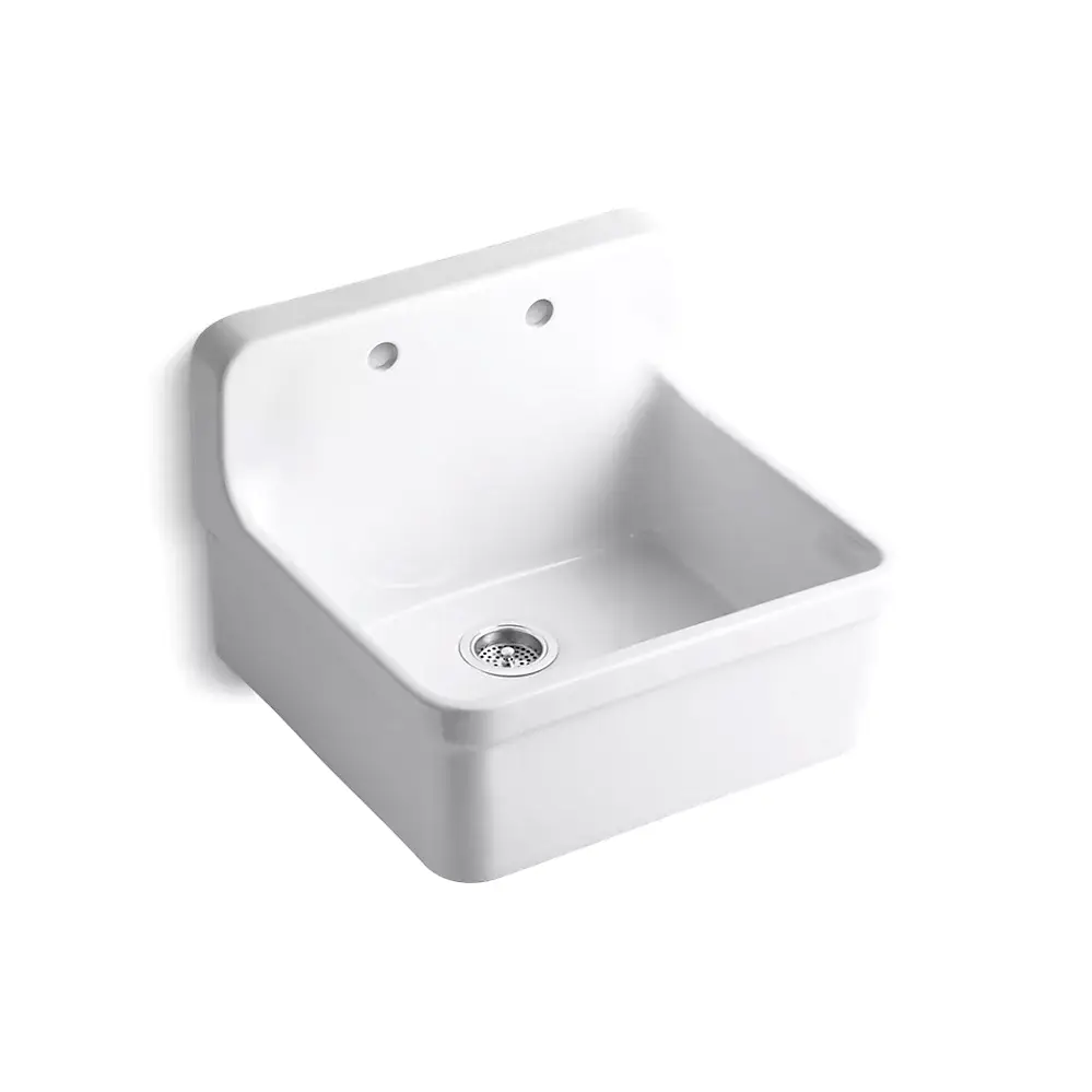 Kohler 12701-0 Gilford 24" Wall-mount Single-bowl Farmhouse Kitchen Sink White
