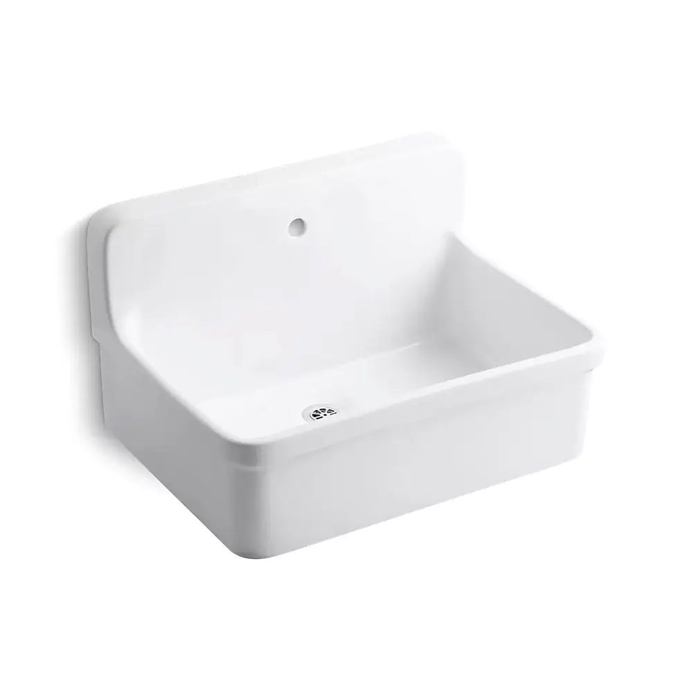 Kohler 12781-0 Gilford 30" x 22" Bracket-mount Plaster Sink Single Hole White