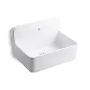 Kohler 12781-0 Gilford 30" x 22" Bracket-mount Plaster Sink Single Hole White
