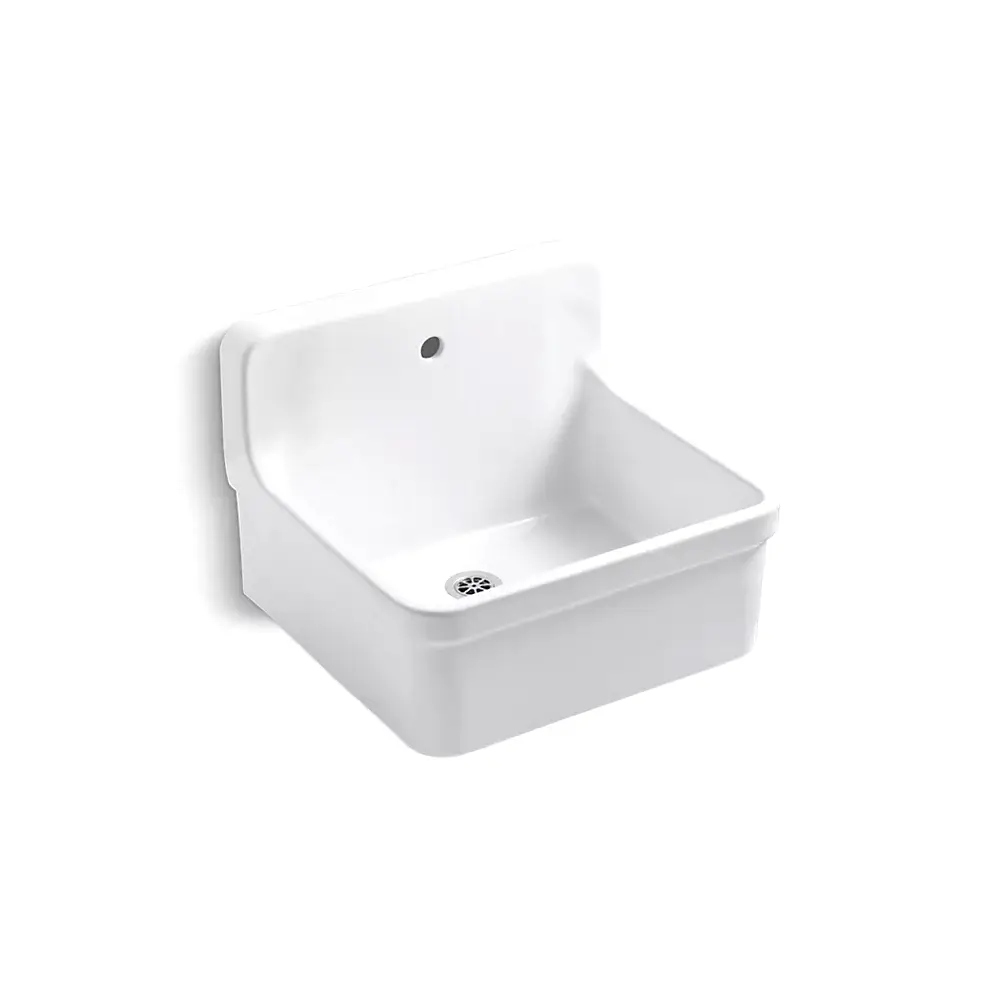 Kohler 12784-0 Gilford 24" x 22" Bracket Mount Plaster Sink Single Hole White