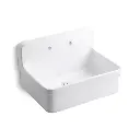 Kohler 12787-0 Gilford 30" x 22" Bracket Mount Plaster Sink 8" Widespread Faucet Holes White