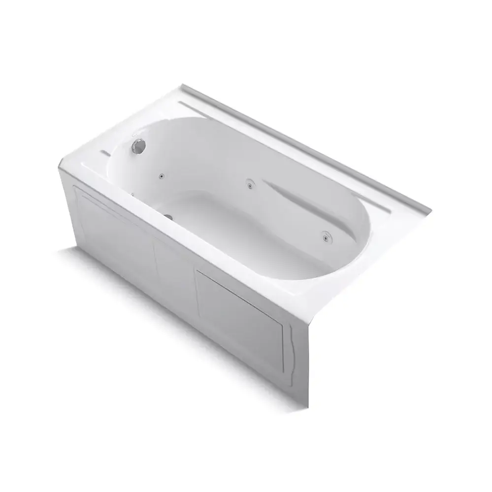 Kohler 1357-HL-0 Devonshire 60" x 32" Alcove Heated Whirlpool Bath Left Drain White