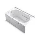 Kohler 1357-HL-0 Devonshire 60" x 32" Alcove Heated Whirlpool Bath Left Drain White