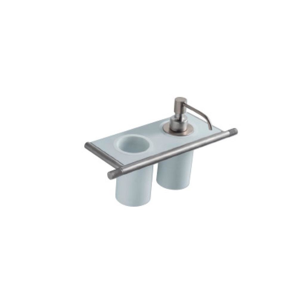 Treemme 8371 Wall Mount Soap Disp And Tumbler Holder Stainless