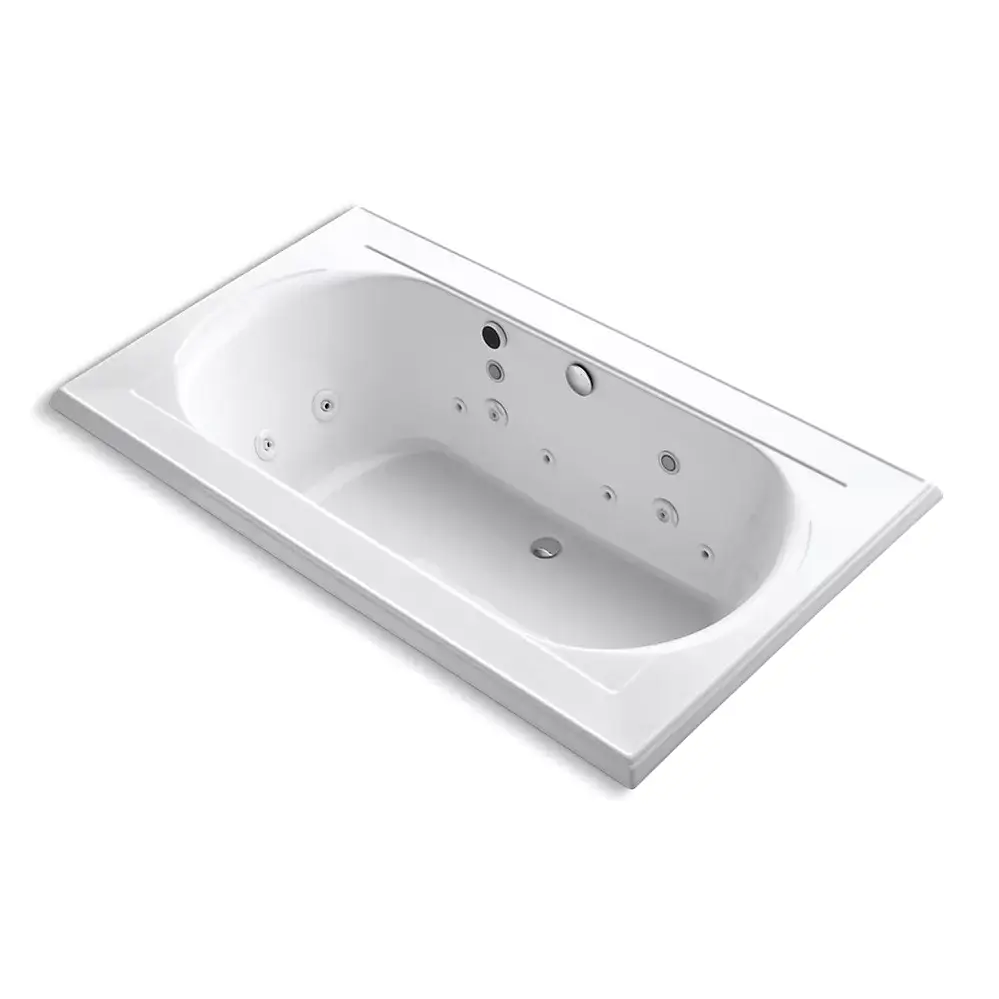 Kohler 1418-AH-0 Memoirs 72" x 42" Drop-in Effervescence Whirlpool Bath White