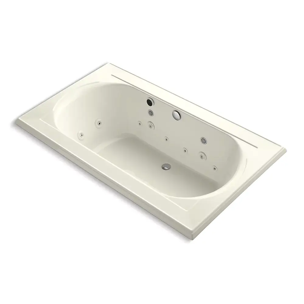 Kohler 1418-AH-96 Memoirs 72" x 42" Drop-in Effervescence Whirlpool Bath Biscuit