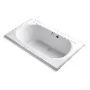 Kohler 1418-GH-0 Memoirs 72" x 42" Drop-in Heated BubbleMassage Air Bath White