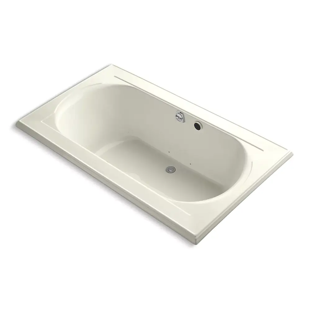 Kohler 1418-GH-96 Memoirs 72" x 42" Drop-in Heated BubbleMassage Air Bath Biscuit
