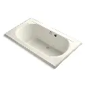 Kohler 1418-GH-96 Memoirs 72" x 42" Drop-in Heated BubbleMassage Air Bath Biscuit