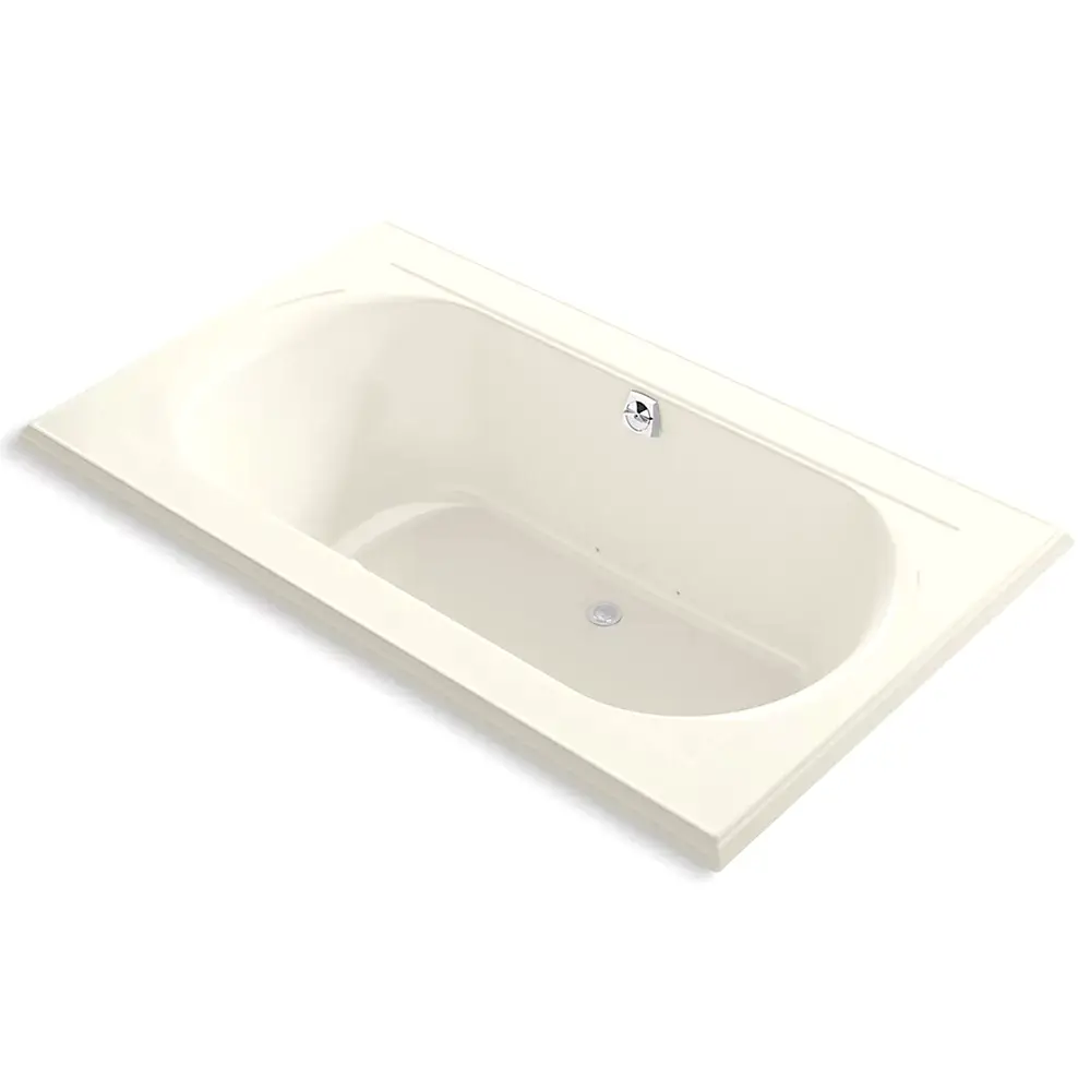 Kohler 1418-GHW-96 Memoirs 72" x 42" Drop-in Heated Bubble Massage Air Bath Biscuit