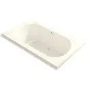 Kohler 1418-GHW-96 Memoirs 72" x 42" Drop-in Heated Bubble Massage Air Bath Biscuit