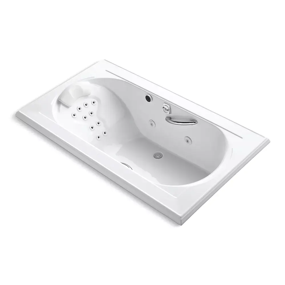 Kohler 1418-M-0 Memoirs 72" x 42" Drop-in Heated Whirlpool Bath White
