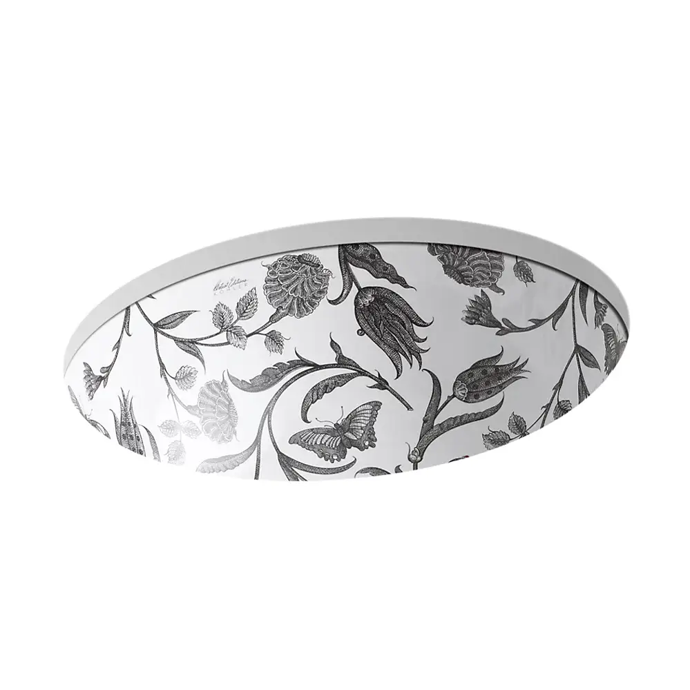 Kohler 14218-BT-0 Botanical 19-1/4" Oval Undermount Bathroom Sink Botanical Study