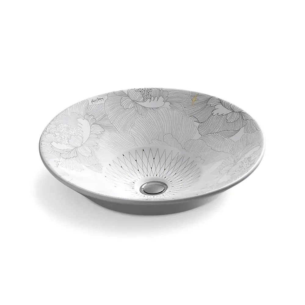 Kohler 14223-SMC-0 Empress Bouquet Vessels Conical 16-1/4" Round Vessel Bathroom Sink Empress Bouquet