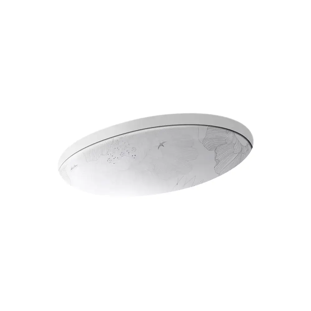 Kohler 14273-SMC-0 Empress Bouquet 24" Oval Undermount Bathroom Sink Empress Bouquet