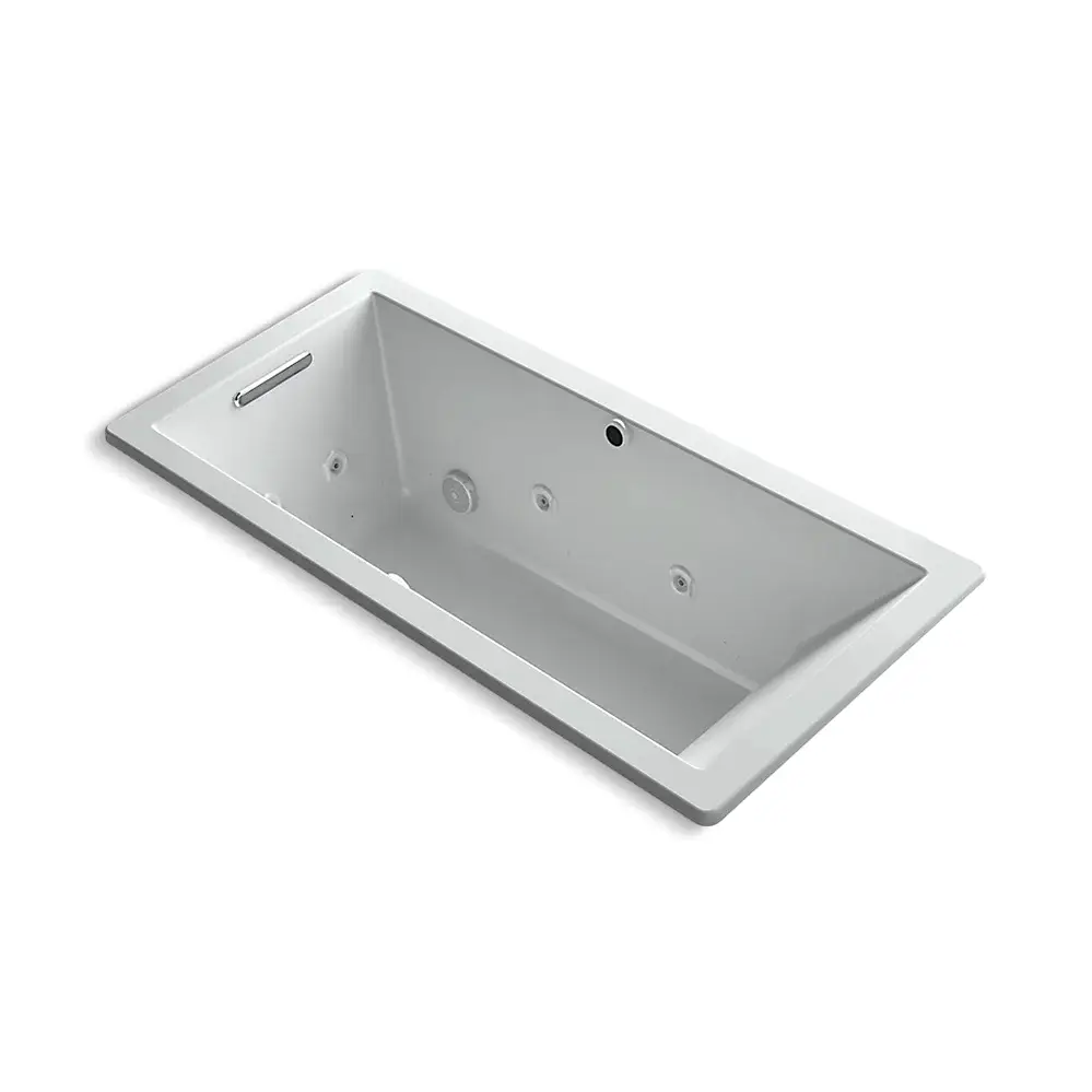 Kohler 1822-XHGH-95 Underscore 66" x 32" Drop-in Heated Bubble Massage Air Bath Whirlpool Ice Grey