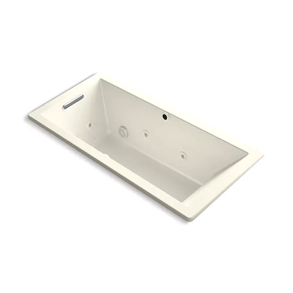 Kohler 1822-XHGH-96 Underscore 66" x 32" Drop-in Heated Bubble Massage Air Bath Whirlpool Biscuit