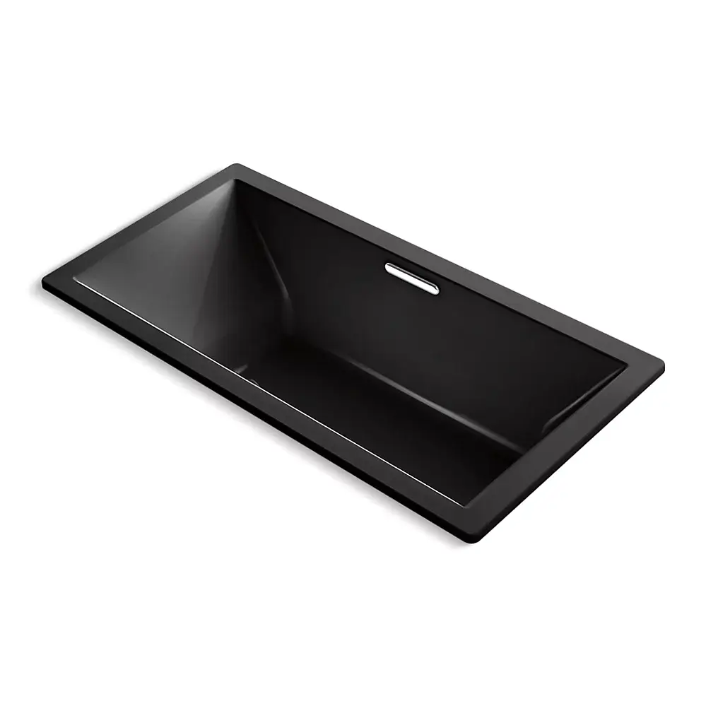 Kohler 1835-GH-7 Underscore 72" x 36" Drop-in Heated Bubble Massage Air Bath Black
