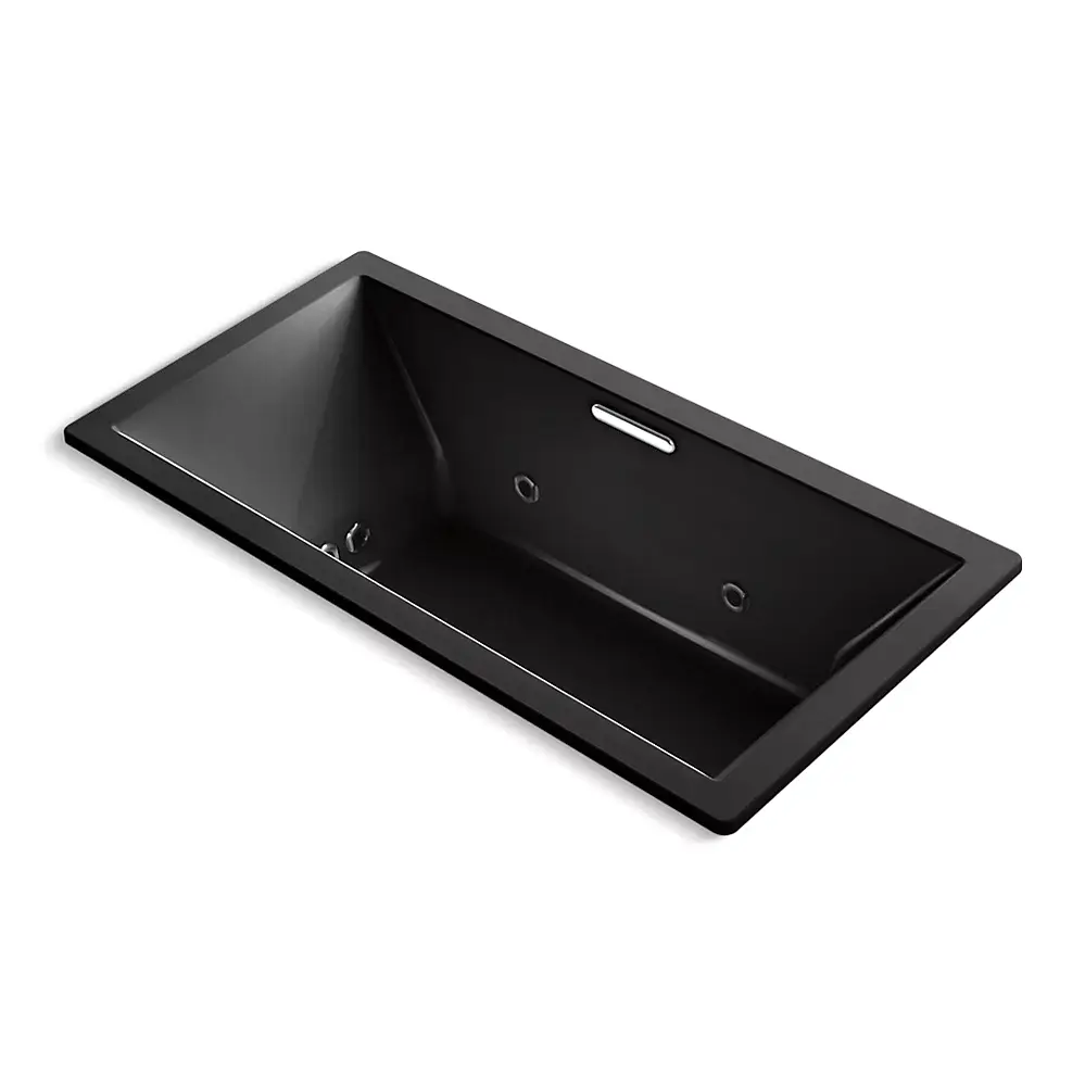 Kohler 1835-XHGH-7 Underscore 72" x 36" Drop-in Heated Bubble Massage Air Bath Whirlpool Black