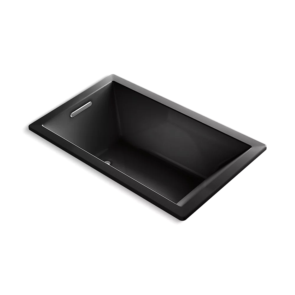 Kohler 1849-GHW-7 Underscore 60" x 36" Drop-in Heated Bubble Massage Air Bath Black