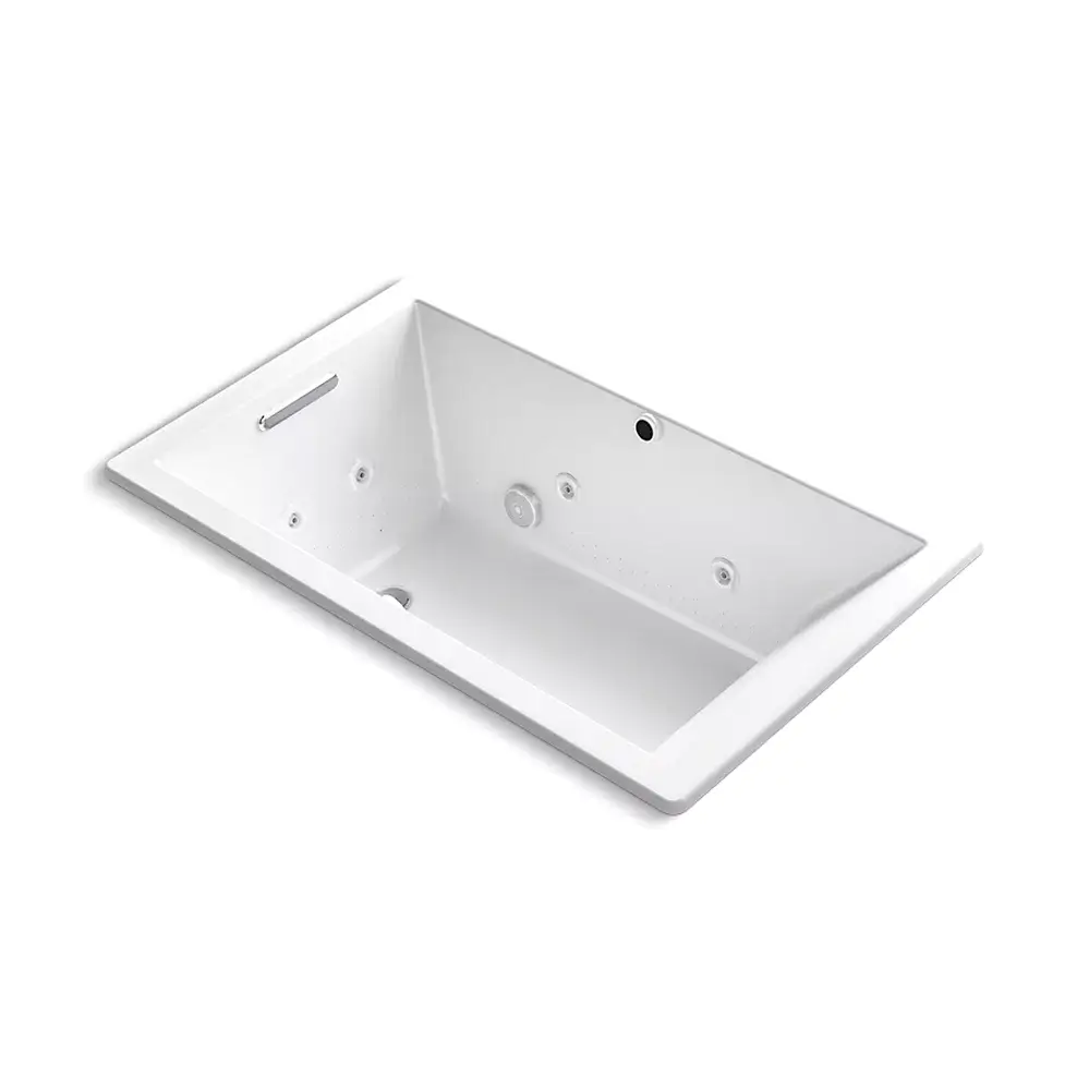 Kohler 1849-XHGH-0 Underscore 60" x 36" Drop-in Heated Bubble Massage Air Bath With Whirlpool White