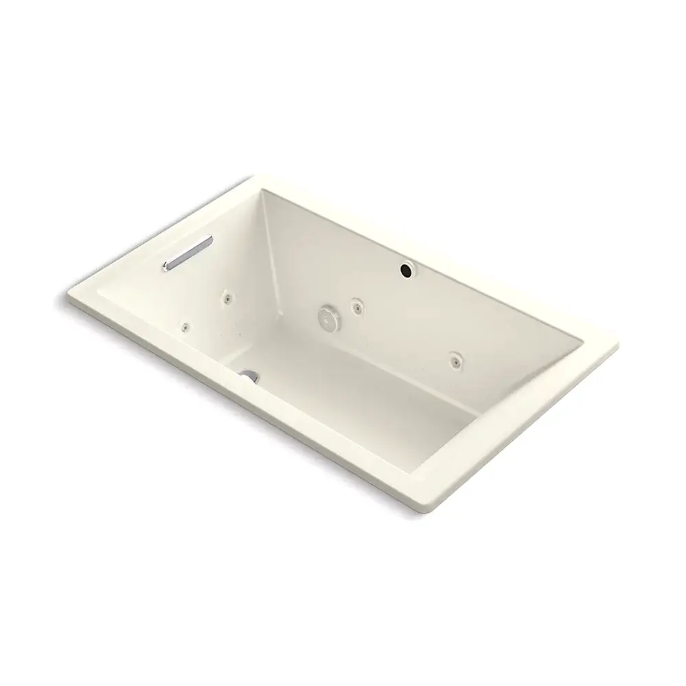 Kohler 1849-XHGH-96 Underscore 60" x 36" Drop-in Heated Bubble Massage Air Bath With Whirlpool Biscuit
