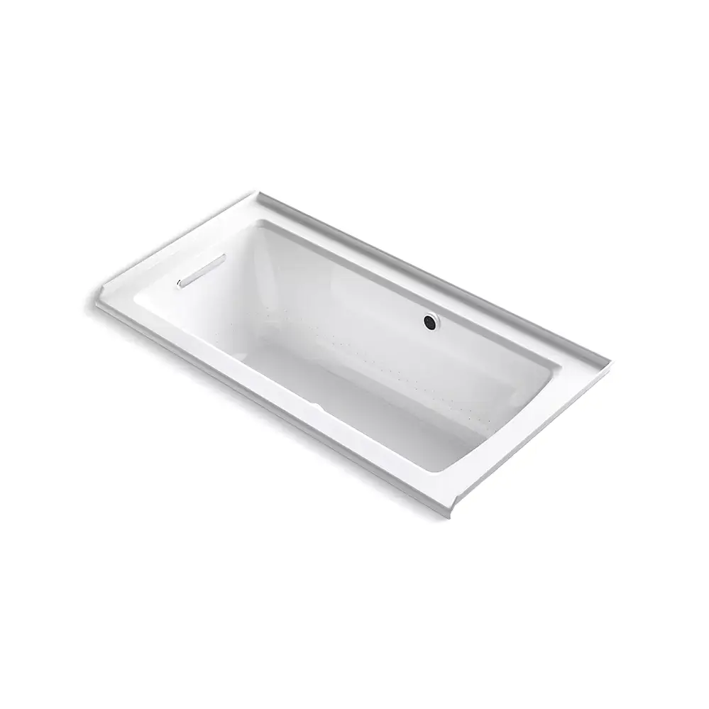 Kohler 1947-GHLW-0 Archer 60" x 30" Alcove Heated Bubble Massage Air Bath White