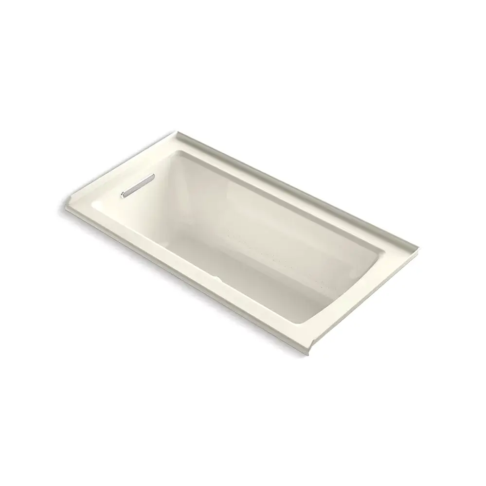 Kohler 1947-GHRF-96 Archer 60" x 30" Alcove Heated Bubble Massage Air Bath Right Drain Biscuit