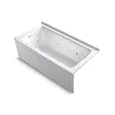 Kohler 1947-HLA-0 Archer 60" x 30" Alcove Heated Whirlpool Bath Left Drain White