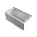 Kohler 1947-HLA-95 Archer 60" x 30" Alcove Heated Whirlpool Bath Left Drain Ice Grey