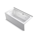 Kohler 1947-LAW-0 Archer 60" x 30" Alcove Whirlpool Heated Bath Left Drain White