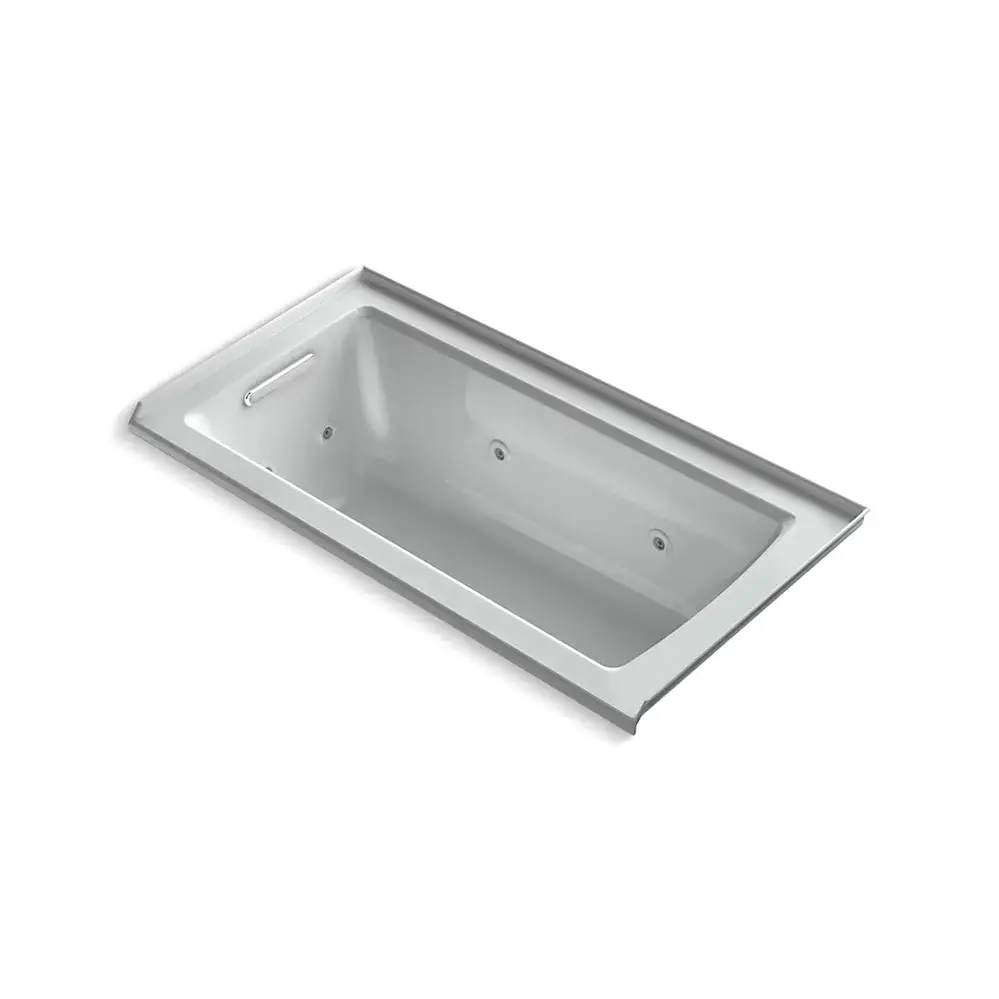 Kohler 1947-R-95 Archer 60" x 30" Alcove Whirlpool Bath Right Drain Ice Grey