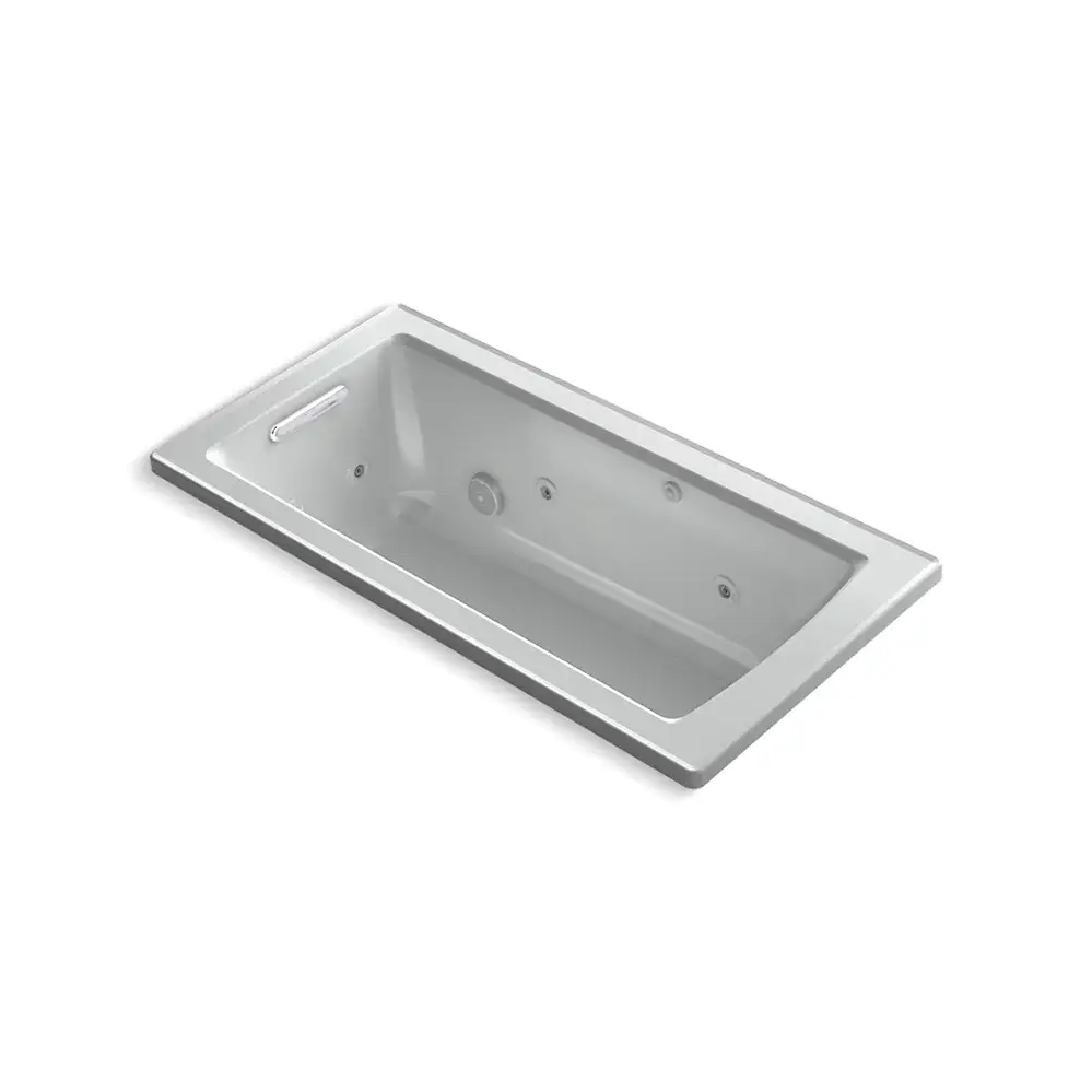 Kohler 1947-W1-95 Archer 60" x 30" Drop-in Whirlpool Bath Heated Surface Ice Grey