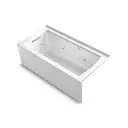 Kohler 1947-XGHLA-0 Archer 60" x 30" Alcove Heated Bubble Massage Air Bath Whirlpool Left Drain White