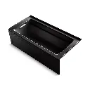 Kohler 1949-GHLA-7 Archer 66" x 32" Alcove Heated Bubble Massage Air Bath Left Drain Black