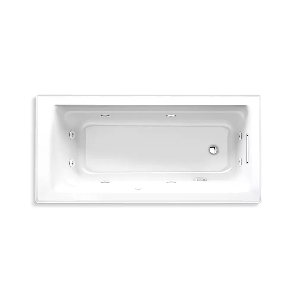 Kohler 1949-H-0 Archer 66" x 32" Drop-in Heated Whirlpool Bath White