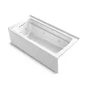 Kohler 1949-XGHLA-0 Archer 66" x 32" Alcove Heated Bubble Massage Air Bath Whirlpool Left Drain White