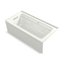 Kohler 1949-XGHLA-NY Archer 66" x 32" Alcove Heated Bubble Massage Air Bath Whirlpool Left Drain Dune
