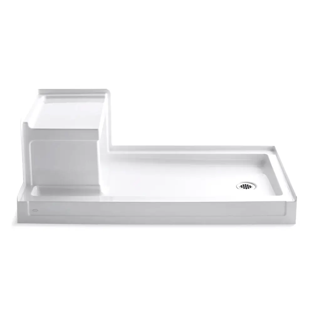 Kohler 1976-0 Tresham 60 X 32 Receptor With Integral Seat And Right-Hand Drain