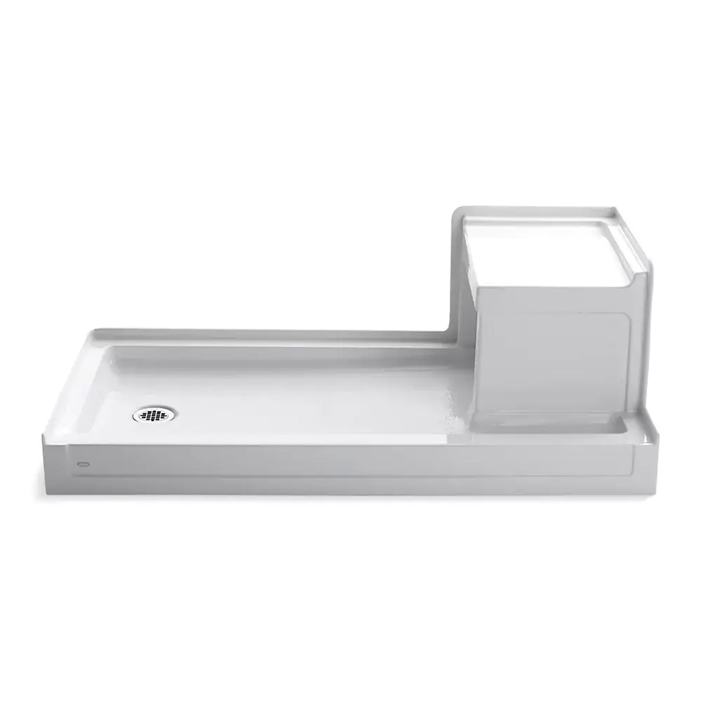 Kohler 1977-0 Tresham 60 X 32 Receptor With Integral Seat And Left-Hand Drain