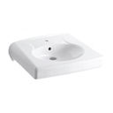 Kohler 1997-1-0 Brenham Wall Mount Lavatory With Single-Hole Faucet Drilling Less Soap Dispenser Hole