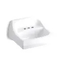 Kohler 2005-0 Kingston 21-1/4 X 18-1/8 Wall-Mount/Concealed Arm Carrier Bathroom Sink With 4 Centerset Faucet Holes White