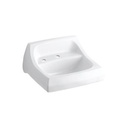Kohler 2007-L-0 Kingston 21-1/4 X 18-1/8 Wall-Mount/Concealed Arm Carrier Bathroom Sink With Single Faucet Hole And Left-Hand Soap Dispenser Hole