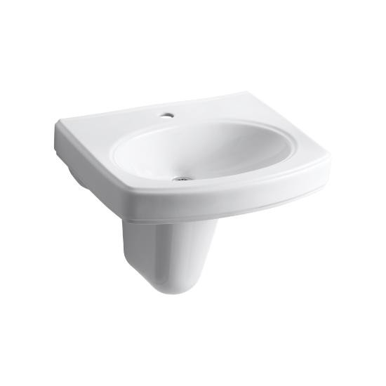 Kohler 2035-1-0 Pinoir Wall Mount Lavatory With Single-Hole Faucet Drilling
