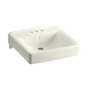 Kohler 2054-96 Soho 20 X 18 Wall-Mount/Concealed Arm Carrier Arm Bathroom Sink With 4 Centerset Faucet Holes