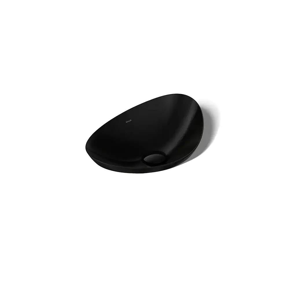 Kohler 20704-N-7 Veil 21" Oval Vessel Bathroom Sink No Overflow Black