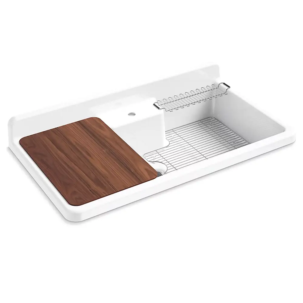 Kohler 21103-1HW-0 Farmstead 45" Single Bowl Farmhouse Kitchen Sink White