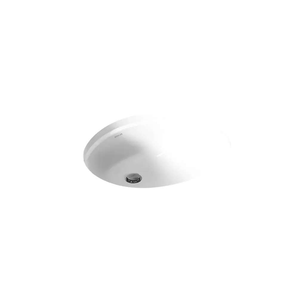 Kohler 2210-0 Caxton Oval 17 X 14 Under-Mount Bathroom Sink With Overflow And Clamp Assembly