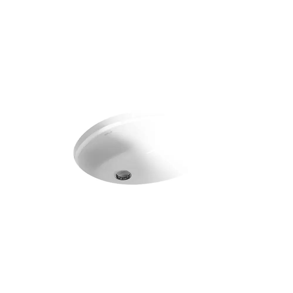 Kohler 2210-N-0 Caxton Oval 17 X 14 Under-Mount Bathroom Sink With Sealed Overflow And Clamp Assembly