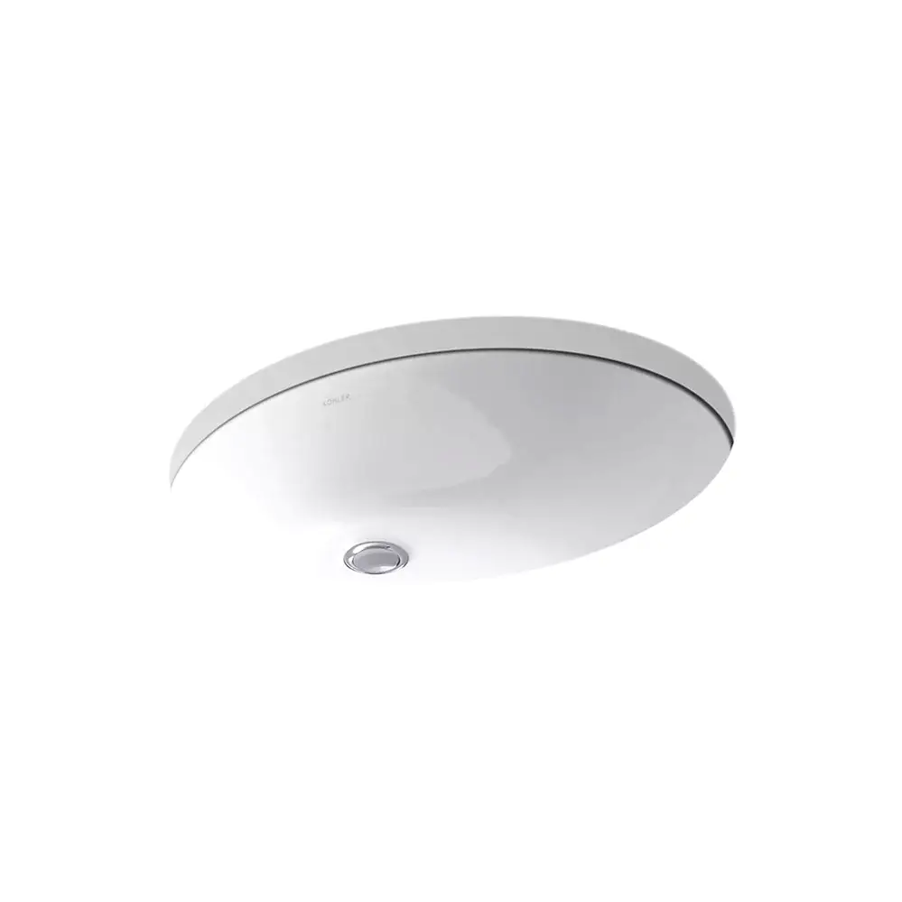 Kohler 2211-0 Caxton Oval 19 X 15 Under-Mount Bathroom Sink With Overflow And Clamp Assembly